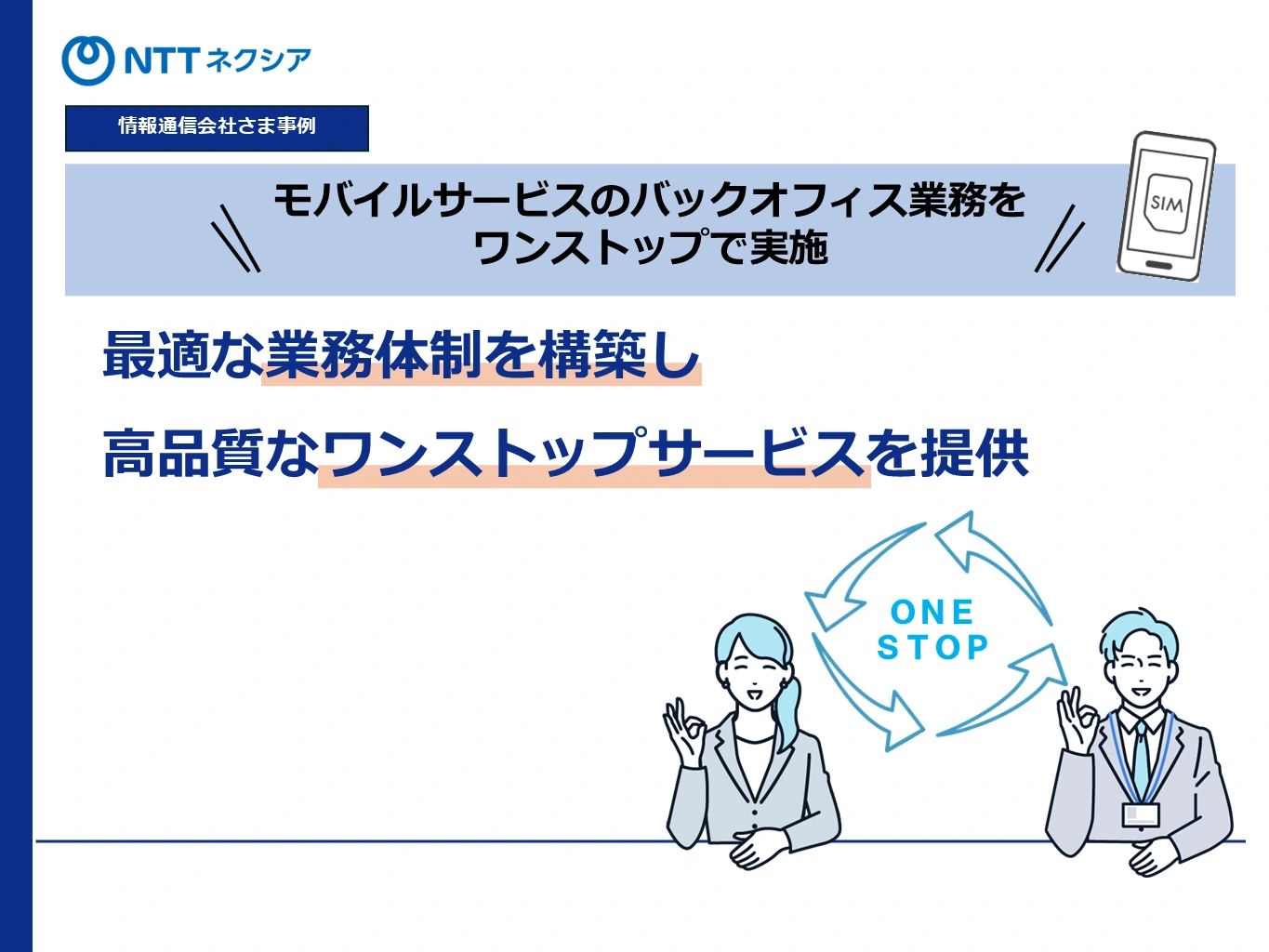 画像：＼モバイルサービスのバックオフィス業務をワンストップで実施／最適な業務体制を構築し高品質なワンストップサービスを提供_スライド1